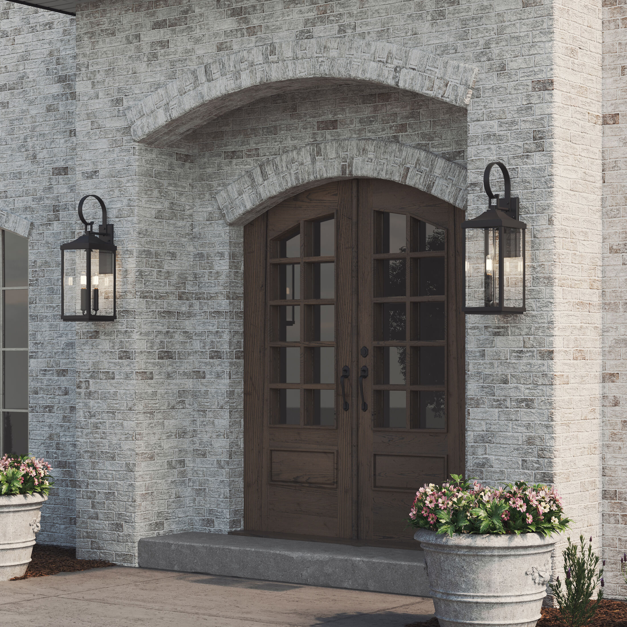 Gibbes Street 3 Light 31 inch Textured Black Outdoor Wall Lantern, Large, Design Series